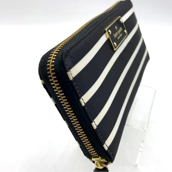 kate spade Bags Nwtskate Spade Nylon Wallet Brass Zipblack Leather